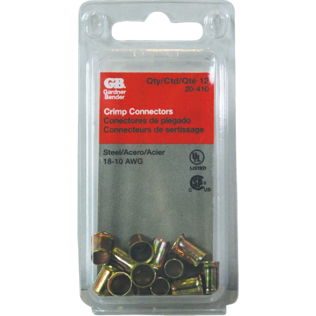 Pack of steel 18-10 AWG crimp connectors for electrical splices in Home Improvement and Under $50 collections