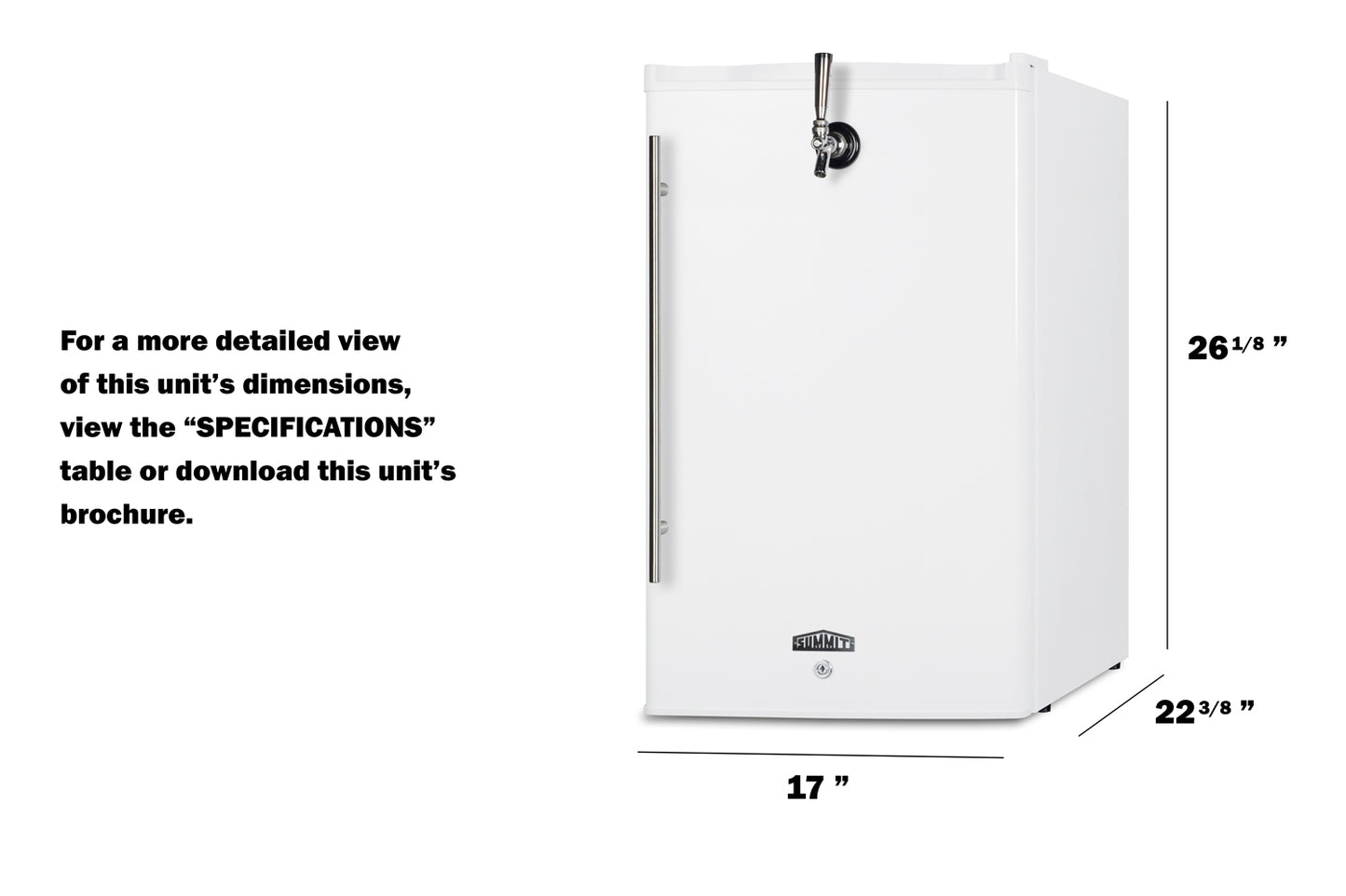 17" Wide Tabletop Front Tap Coffee Kegerator