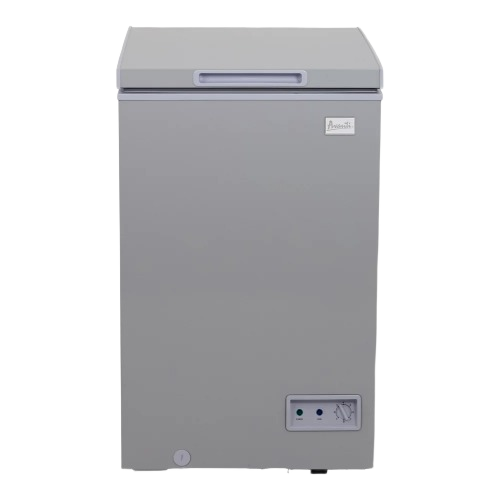 Compact gray chest freezer with top lid and control panel from Freezers & Ice Makers collection