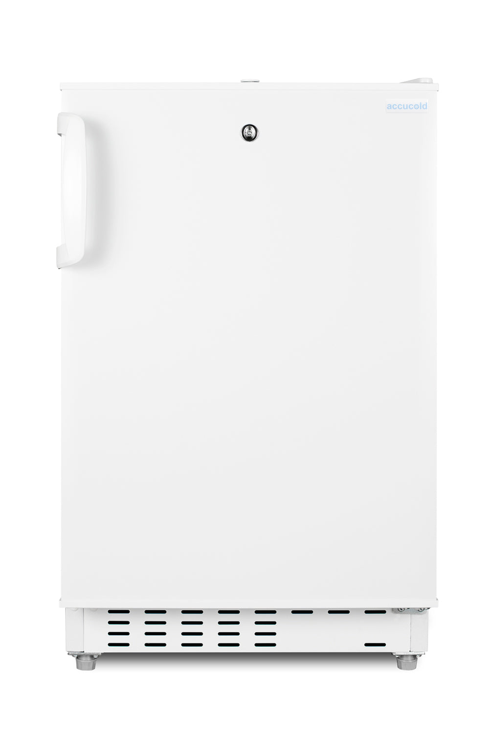 White built-in undercounter refrigerator-freezer with lockable door handle in Refrigerators and Appliances collections