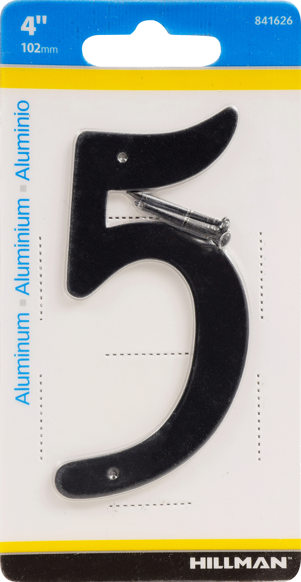 Hillman 5" Nail-On House Number 5 Aluminum, 2-Pack