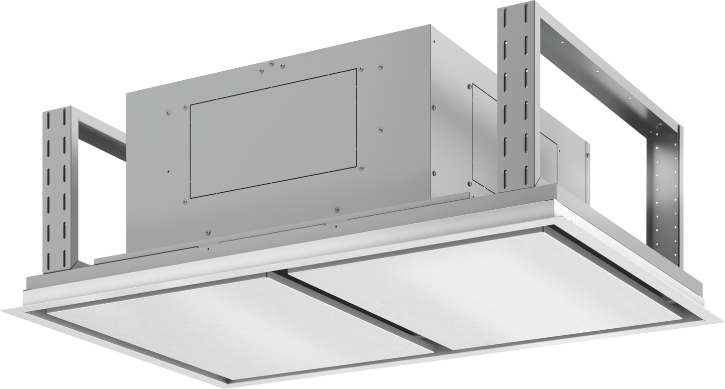 Recessed island range hood body with metal frame and vent panel in Kitchen & Kitchenware and Appliances collections