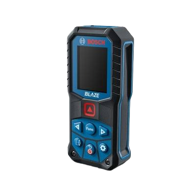 Bosch BLAZE laser measure with digital display and multiple function buttons for precise home improvement and woodworking tasks