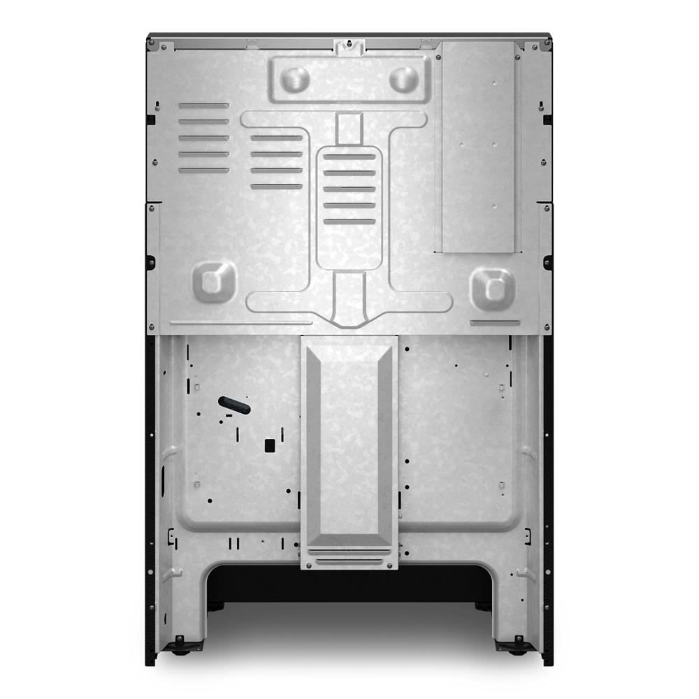 Back view of 30-inch electric range showing metal paneling and structural components from appliances collection