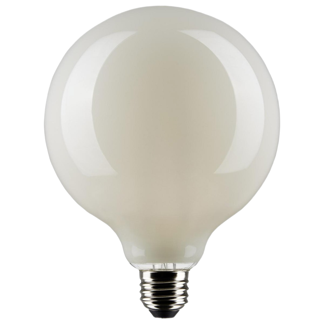 Round white LED light bulb with medium base for energy-efficient lighting in home improvement under $50 collection