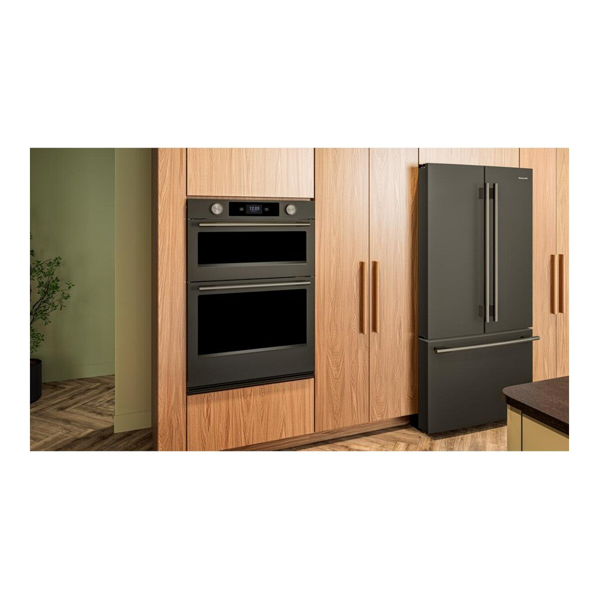 30-inch Smart Electric Combo Wall Oven with Intelligent Cooking Camera - Black Ore