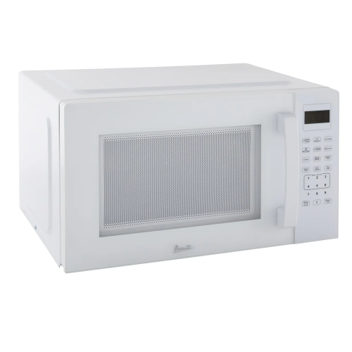 white countertop microwave oven with digital keypad and display for kitchen and home appliances