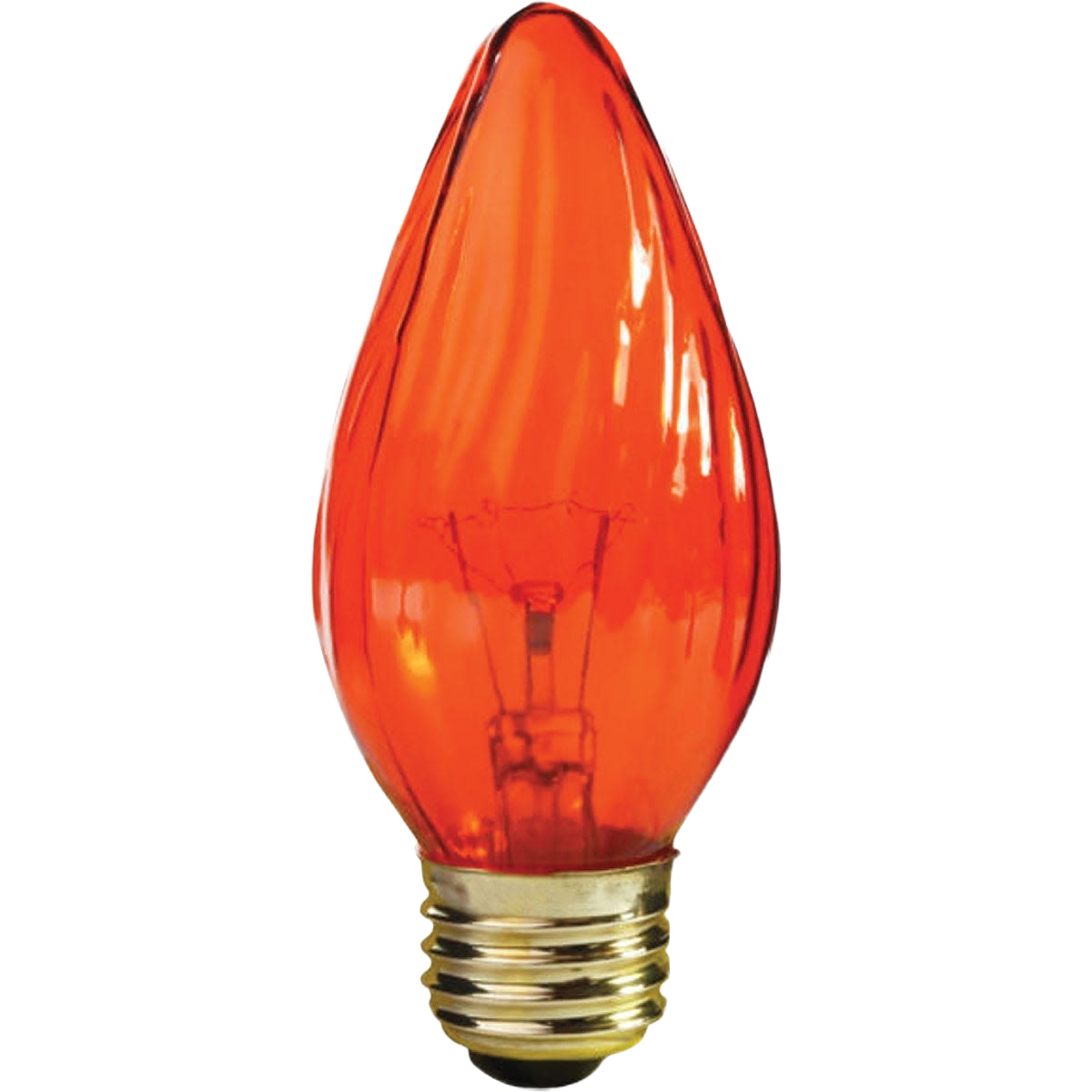 Amber incandescent decorative light bulb with brass base for lighting and electrical home improvement collections