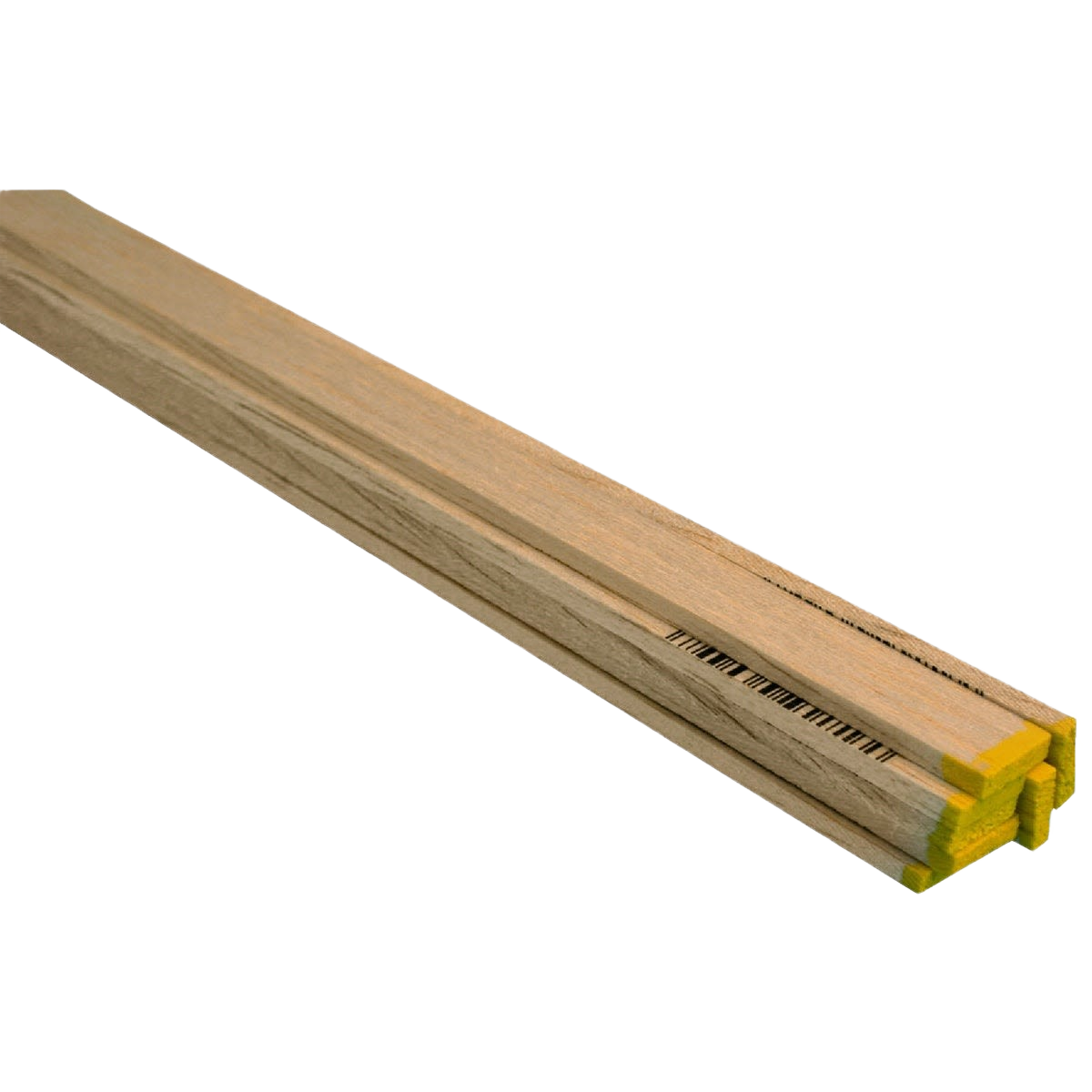 Lightweight balsa wood strip with yellow tips, suitable for modeling projects in hardware and home improvement collections