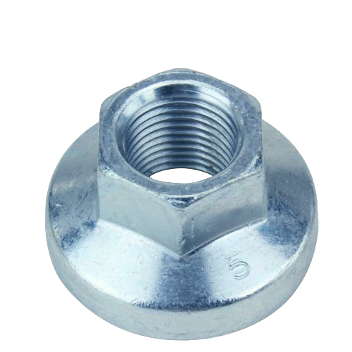 Hexagonal metal pulley spindle nut with threaded interior for mechanical and home improvement use