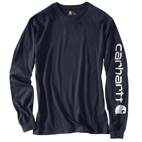 Carhartt Men's Loose Fit Heavyweight Logo Sleeve Graphic Long Sleeve T-Shirt