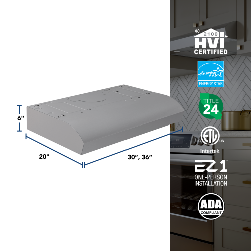 30" Under-Cabinet Range Hood, 350 MAX Blower CFM, 2 Speed