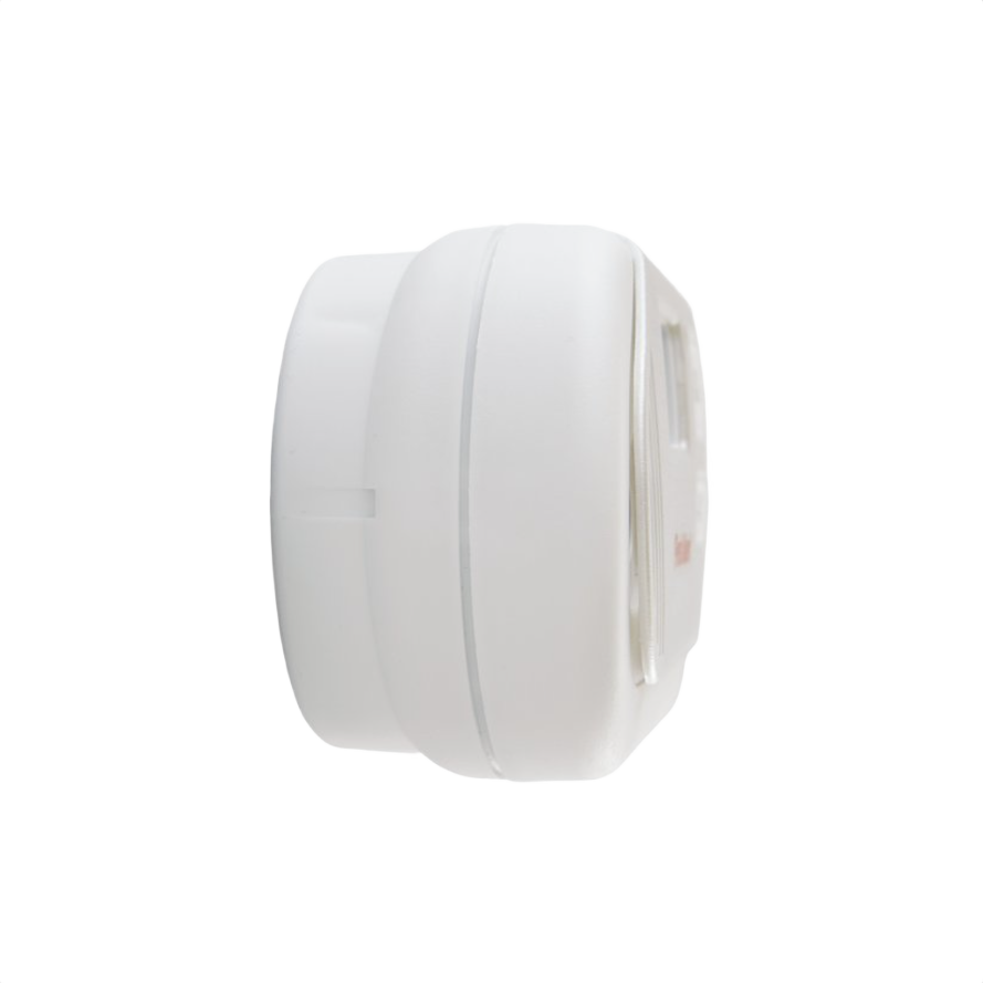 Side profile of a white plug-in electrochemical carbon monoxide and gas detector for home electrical safety and fire protection