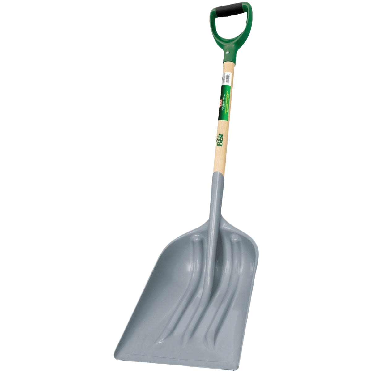 29-inch wood handle scoop shovel with durable gray poly blade for gardening and outdoor hand tool use under $50