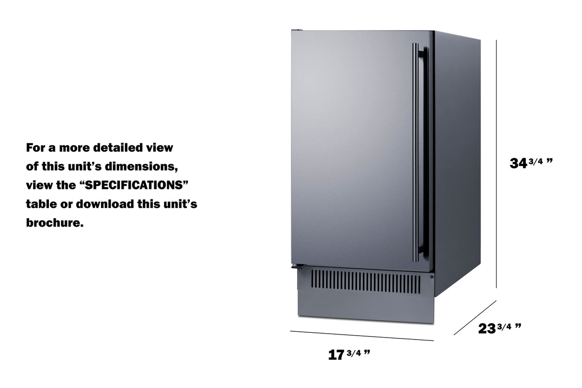 18" Wide Clear Icemaker