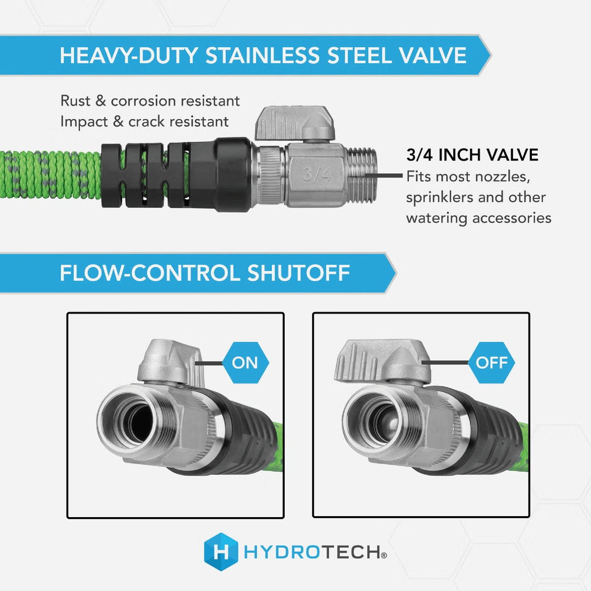 Hydrotech Pro Series 3/4" x 50' Green Expandable Burst Proof Hose