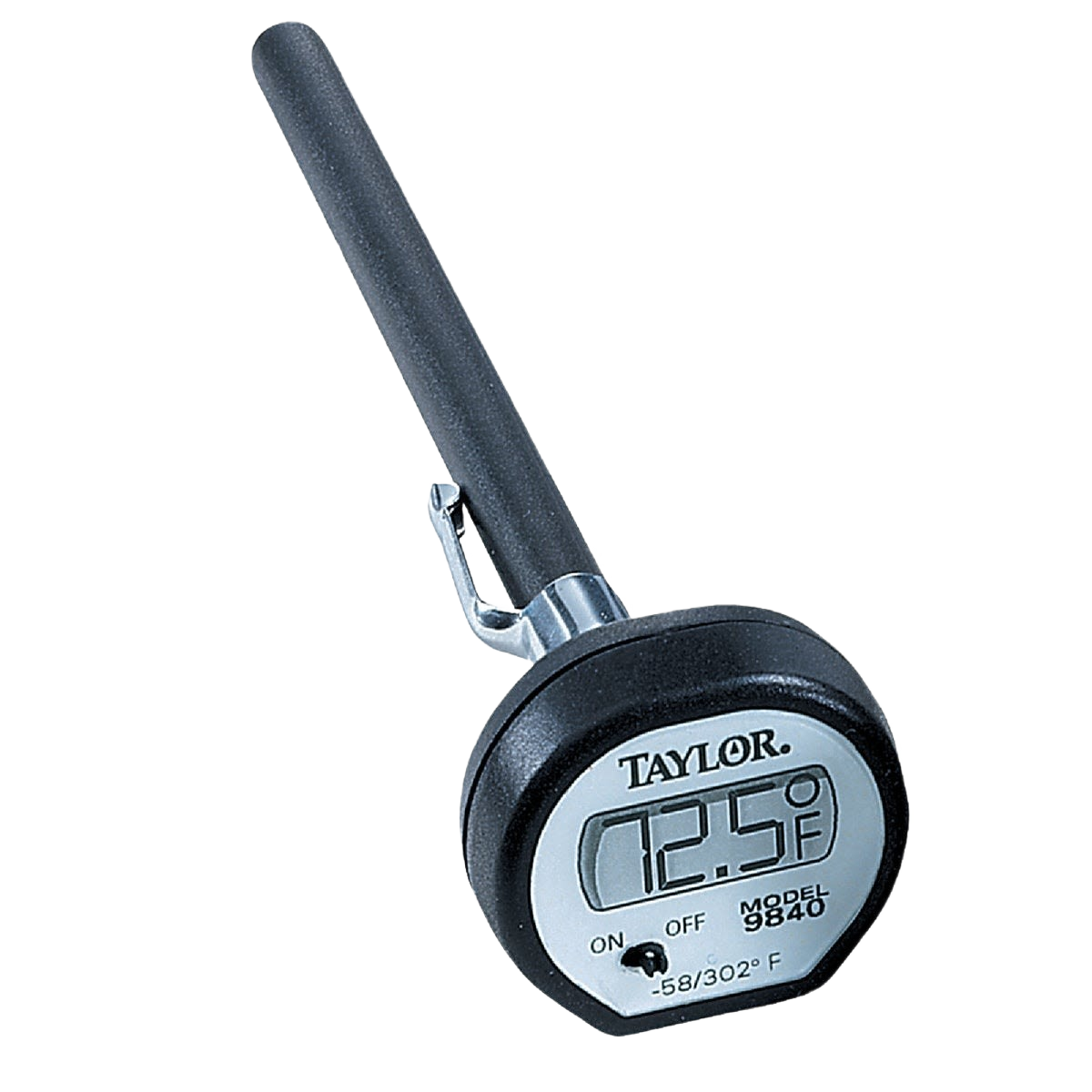 Compact digital instant read thermometer with clip and clear LCD, ideal for kitchen gadgets and cooking tools under $50