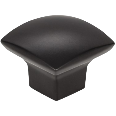 Matte black Sonoma-style cabinet knob with square base, ideal for furniture hardware and home improvement projects.