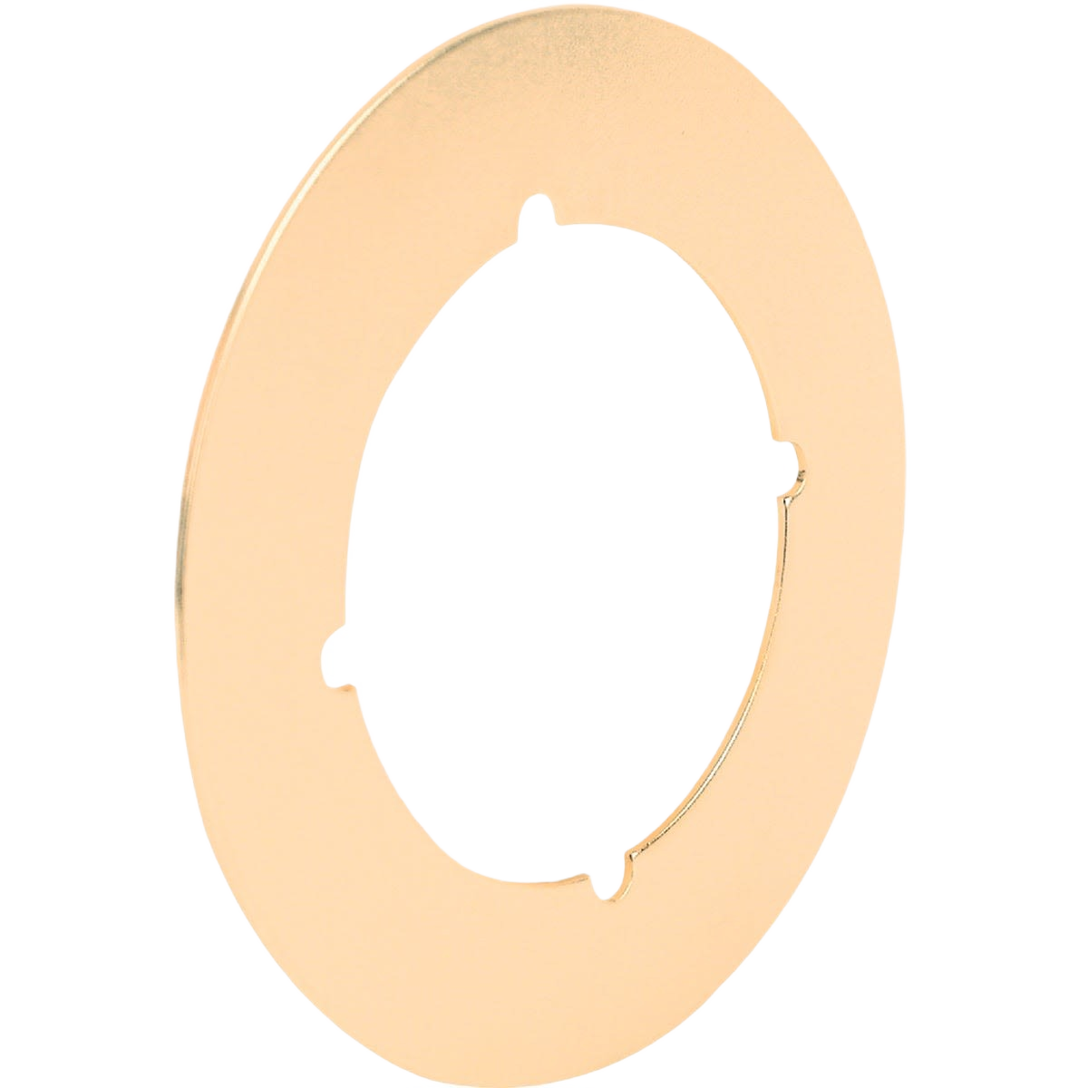 Round brass cover plate for door repair to conceal damage, ideal for home improvement hardware under $50 projects