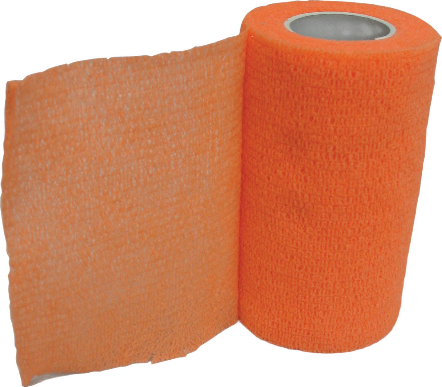 Bright orange flexible bandage roll designed for secure wrapping and protection in pet care applications