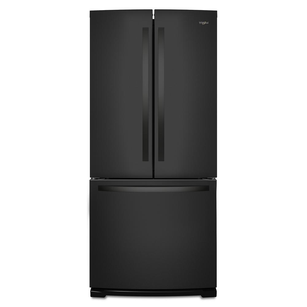 Matte black 30-inch wide French door refrigerator with bottom freezer drawer in kitchen appliances collection