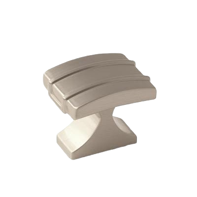 Satin nickel cabinet knob with modern industrial design for furniture hardware and home improvement collections under $50