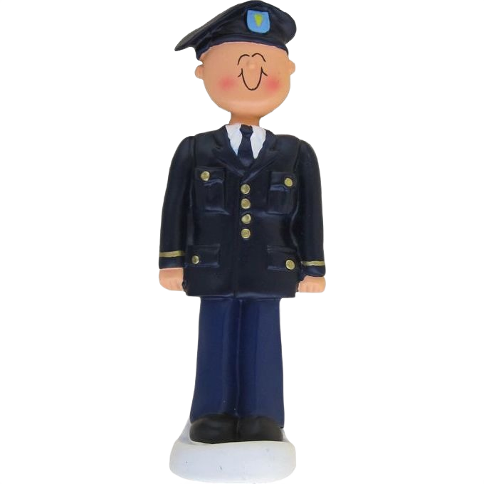Smiling male figurine in dark Army uniform with cap for Christmas Ornaments & Tree Decorations under $50 collection