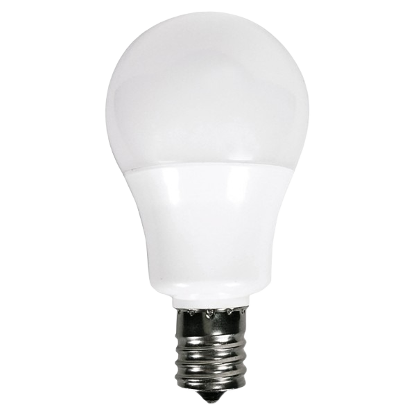White frosted A15 LED light bulb with intermediate E17 base for energy-saving lighting in home improvement collections