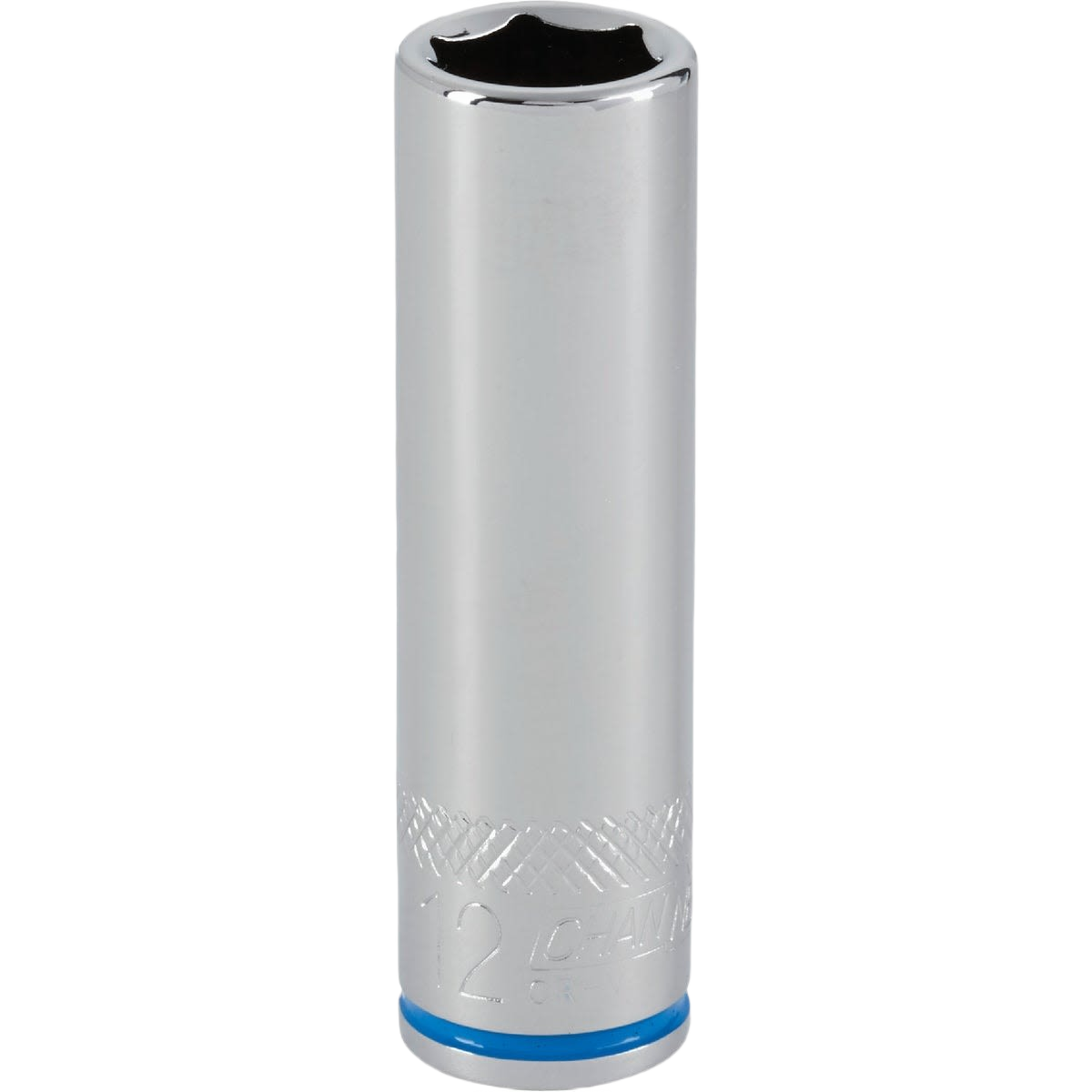 12mm 6-point deep socket with 3/8 inch drive and color-coded band for easy metric size identification in hand tools collection