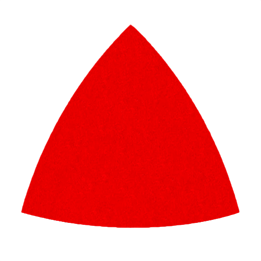 Red triangular detail sanding sheet for power tool accessories, part of abrasives and sanding collections under $50.