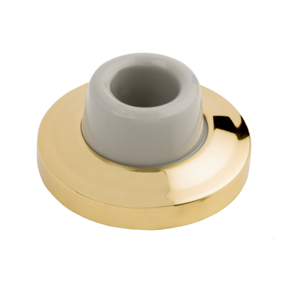 Brass wall-mounted door stop with large base and durable design for home improvement door accessories under $50