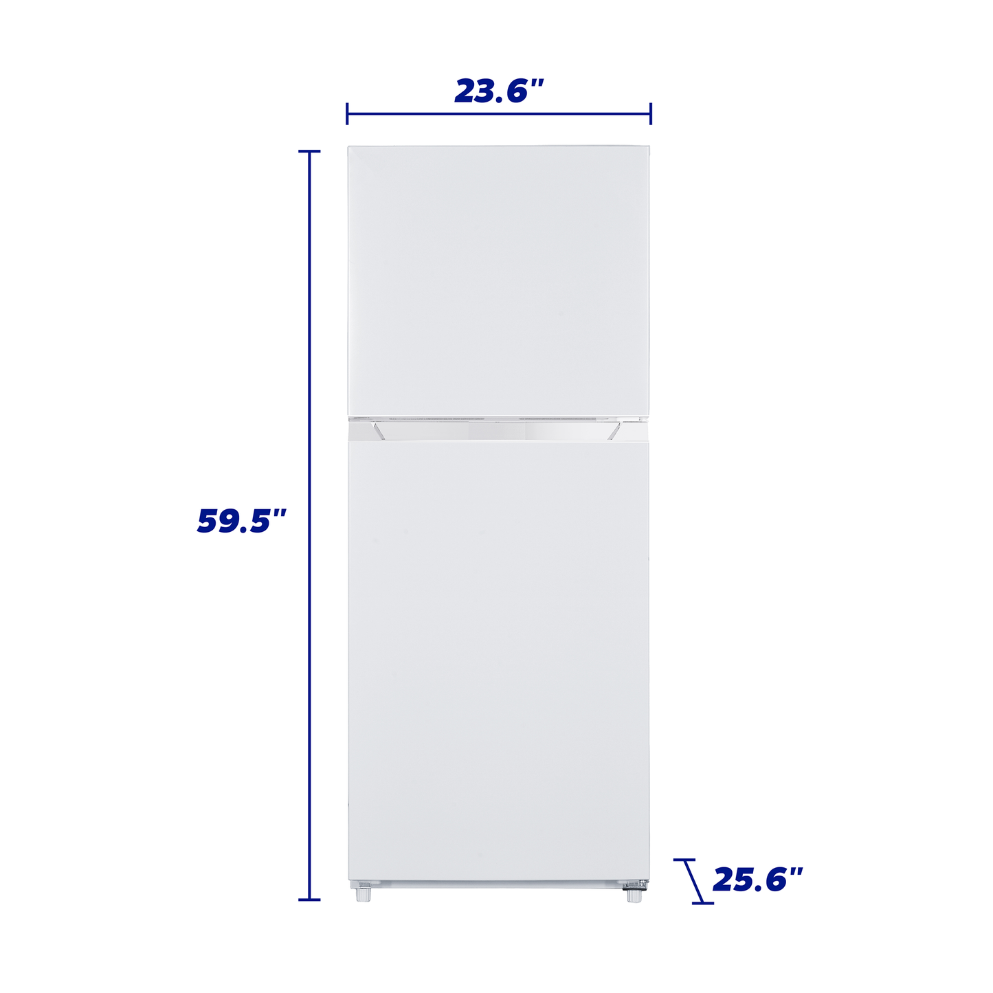 White top freezer refrigerator with compact dimensions ideal for small kitchens and appliances collections