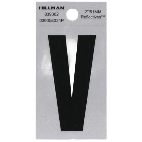 Black reflective Mylar sticker letter V on silver backing for home improvement in Hardware and under $50 collections