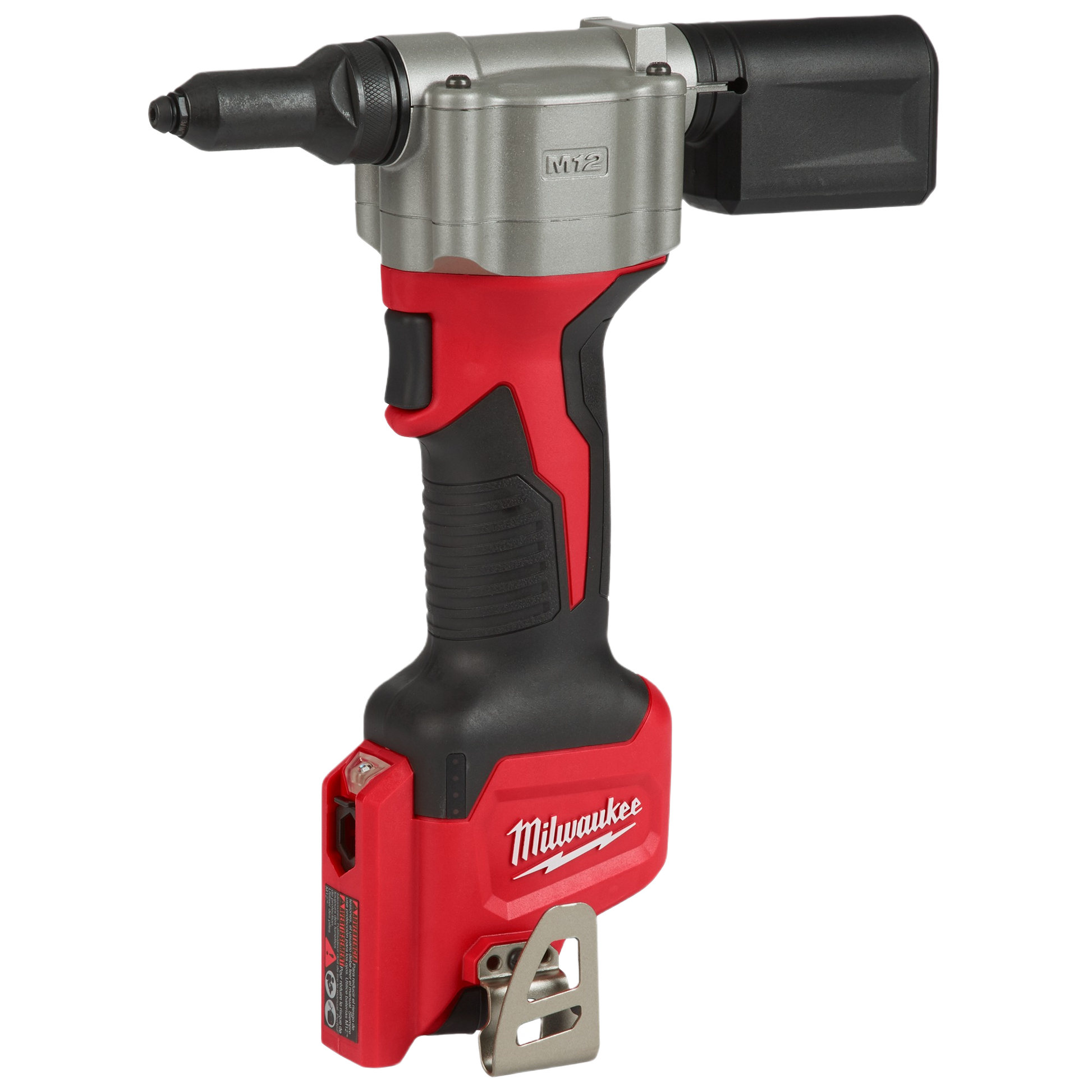 Compact cordless rivet tool with red and black design for efficient use in tools and home improvement tasks