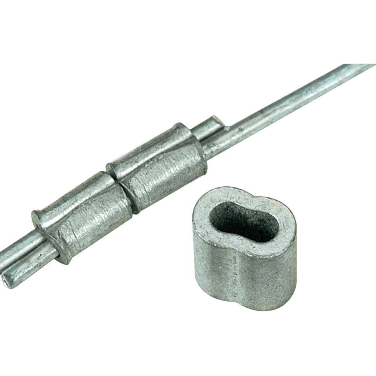 Zinc-plated copper splicing sleeves for quick wire repairs in fence systems and farm and pet containment products collection