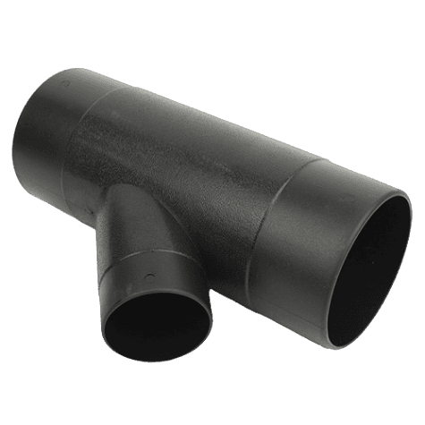 Black plastic Y-connector for dust collection systems compatible with 2-1/2-inch hoses in woodworking and tools collections