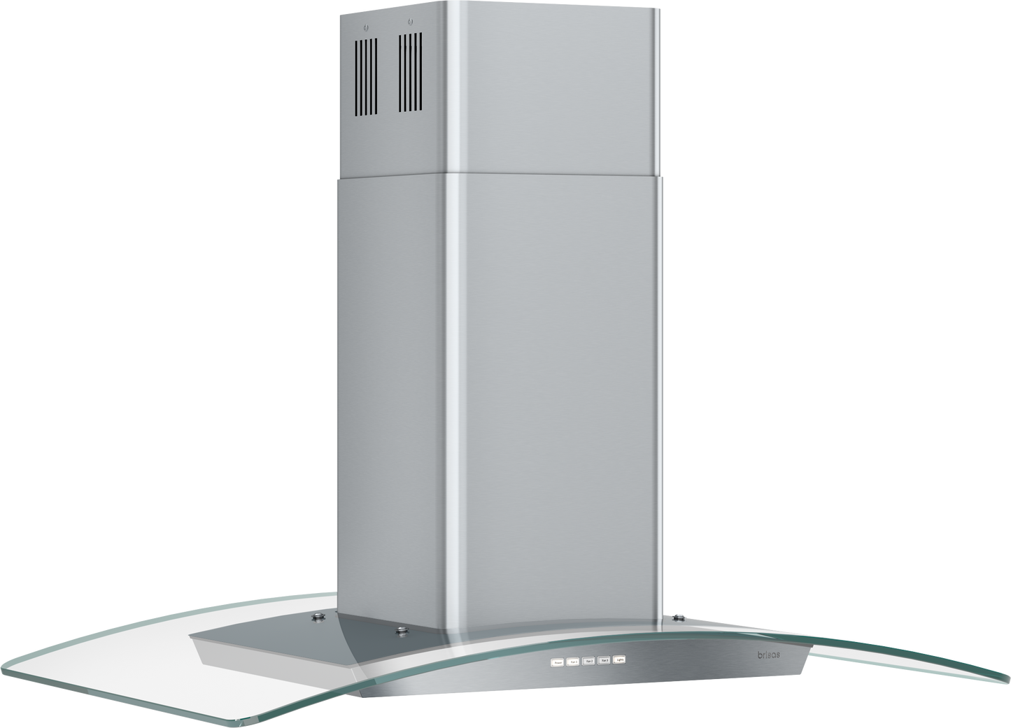 Curved Glass Chimney Island Hood 36"  600 CFM 3 Speed ACT