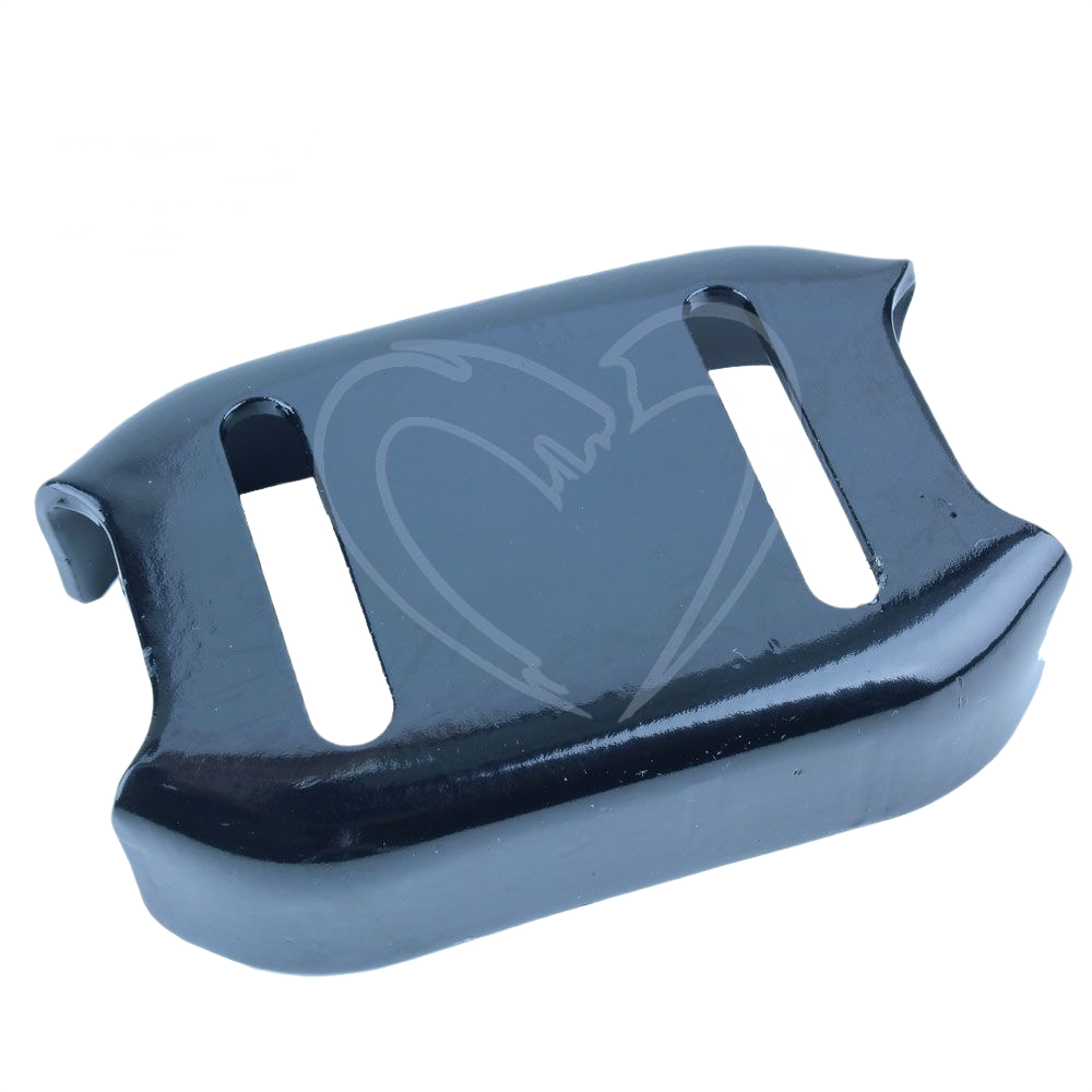 Durable black skid shoe accessory designed for tools and home improvement applications with smooth curved edges.
