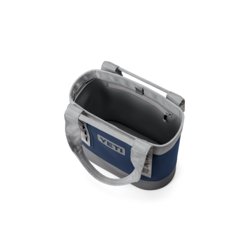 Compact navy and gray waterproof carryall with sturdy handles and interior pocket for Accessories and Bags & Wallets collections