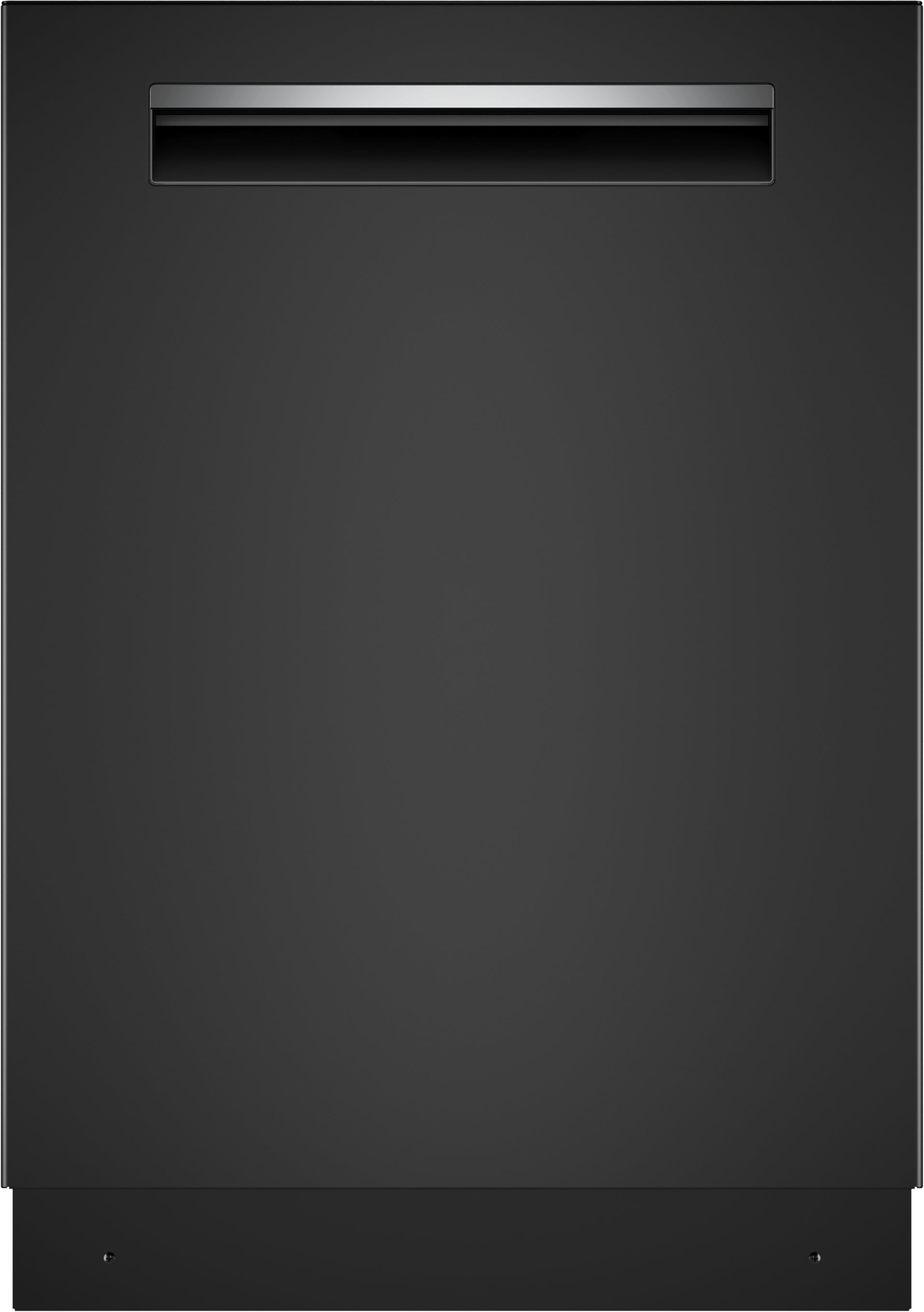 Built-in black dishwasher with minimalist handle design from Bosch dishwashers and kitchen appliances collection