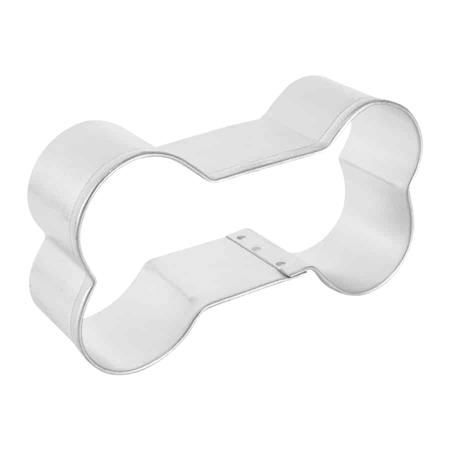Dog bone shaped metal cookie cutter with smooth edges for baking and kitchen crafting projects