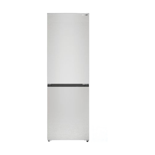 Stainless steel counter-depth refrigerator with bottom freezer, energy-efficient design from Refrigerators and Appliances collection