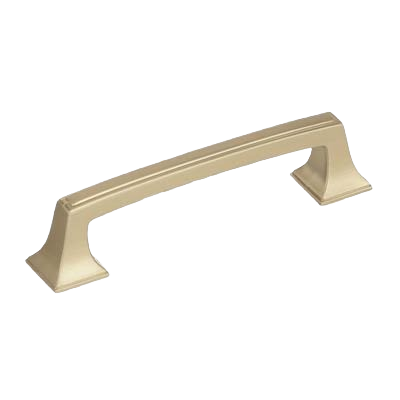 Golden champagne cabinet pull with elegant curved design for hardware and furniture accessories collections under $50