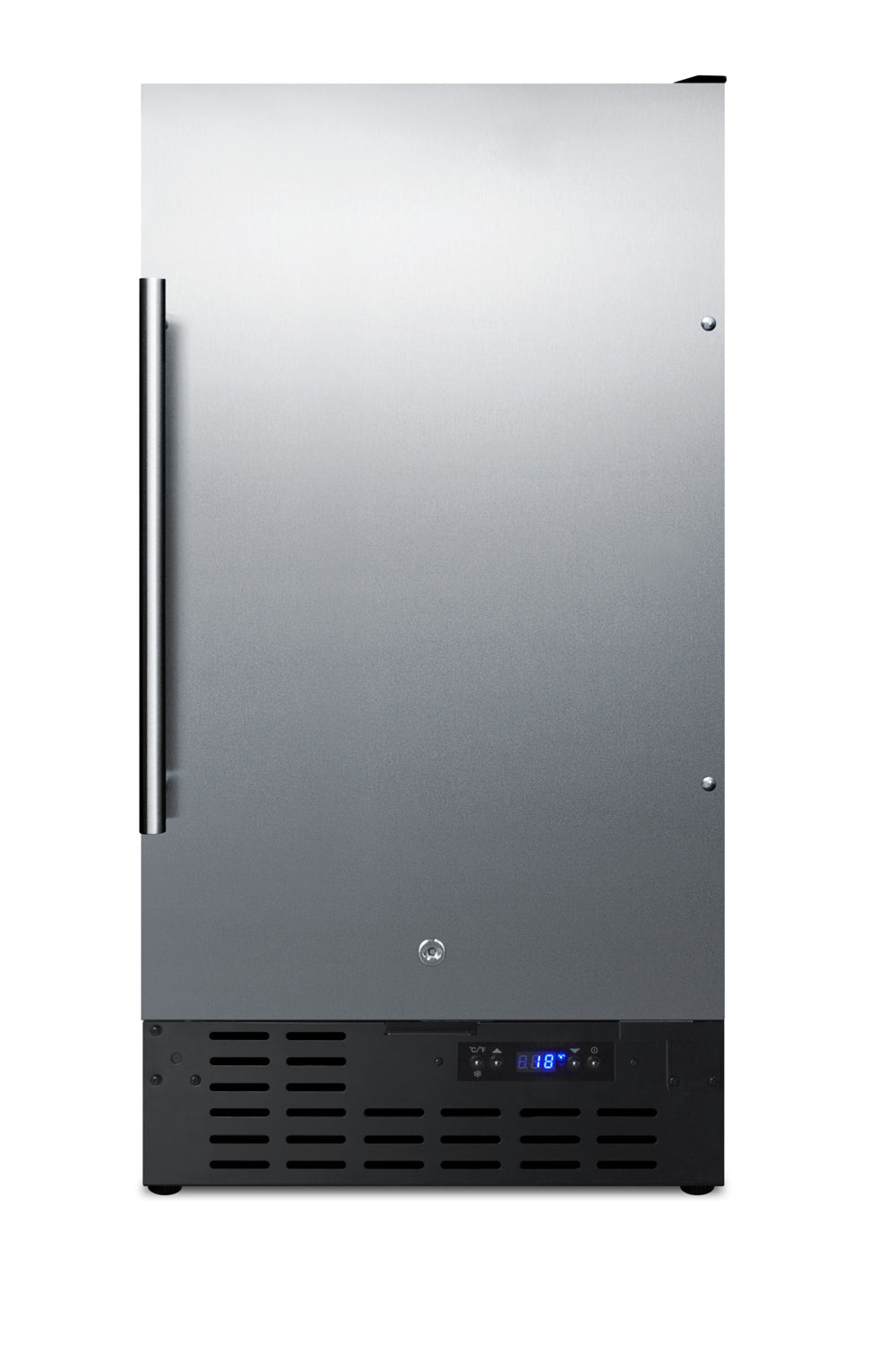Stainless steel built-in freezer with digital temperature display for kitchen and appliance use in freezer and ice maker collection