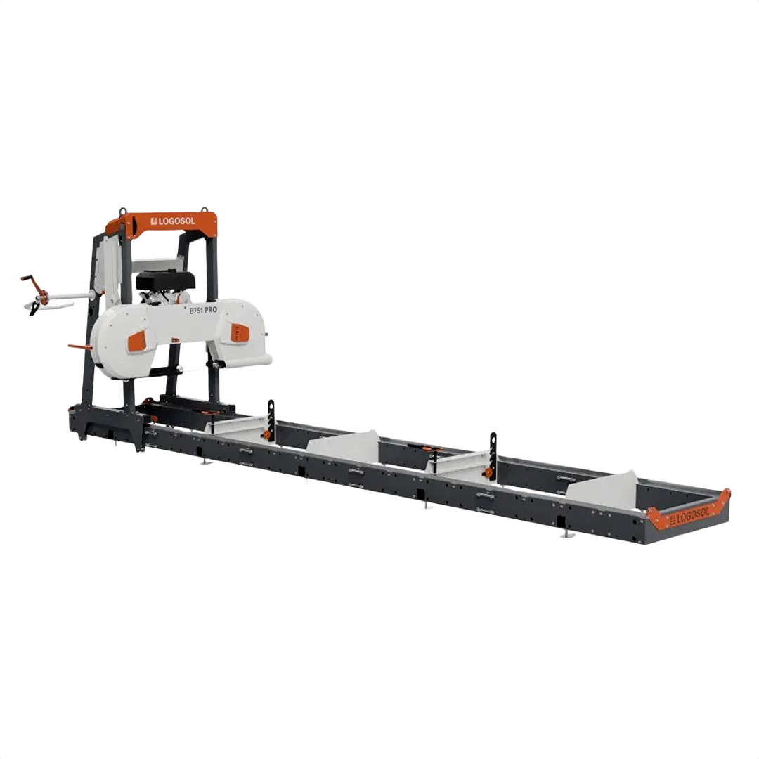 Professional band sawmill with 18HP gas engine and electric start for efficient lumber cutting and home improvement projects