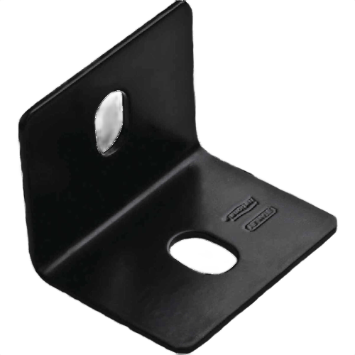 Heavy-duty black rounded square corner brace with mounting holes for reinforcement in building hardware and lumber projects under $50