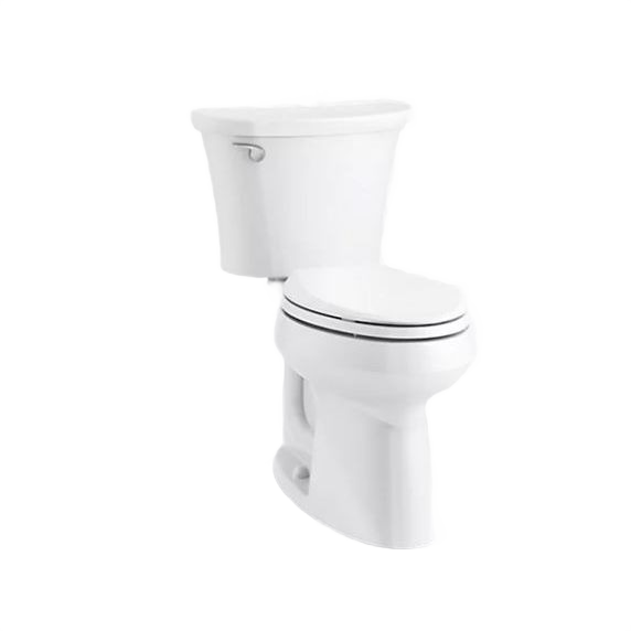 White elongated bowl toilet with complete solution design for efficient water use in home improvement projects