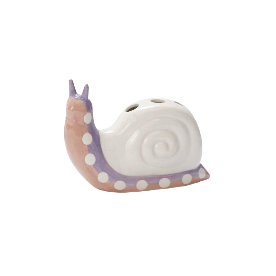 Ceramic snail-shaped bud vase in soft colors for tableware and kitchen decor under $50 collection