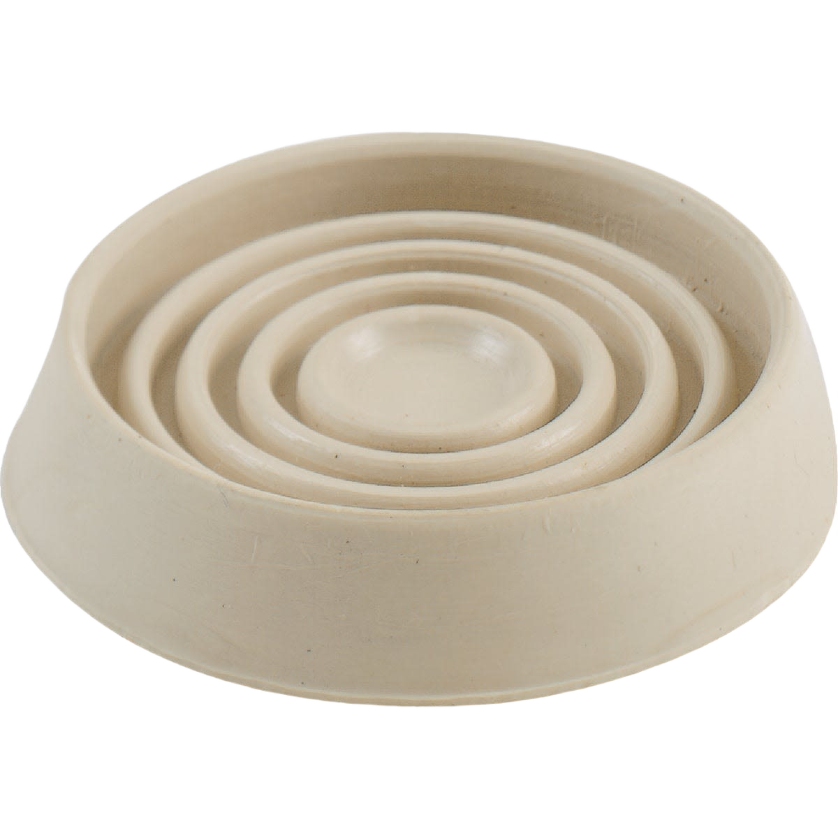 Round almond-colored rubber furniture leg cup for floor protection in hardware and furniture accessories collections