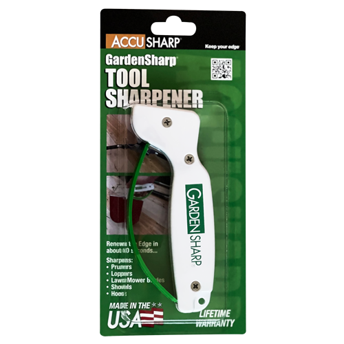 White and green GardenSharp tool sharpener for gardening tools in woodworking and home improvement collections under $50